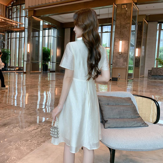 奢姿大码女装2026夏季时尚精致珠饰领A字裙胖妹妹减龄时尚连衣裙9952890634【1】 商品图3