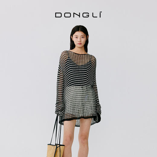 东黎 • 温柔的海风 桑蚕丝山羊绒女士春夏圆领套衫 5338 商品图3