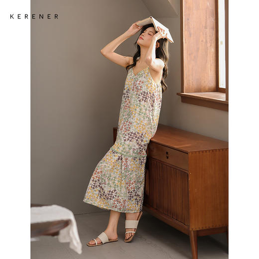 可人儿带bra小众设计新款泡泡绵女士睡衣夏季少女睡裙可外穿居家 商品图3