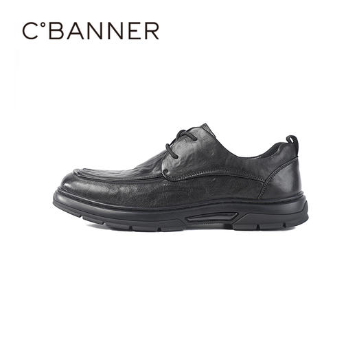 千百度秋季软面抓花牛皮鞋面轻软橡胶大底男鞋A25460712 商品图1