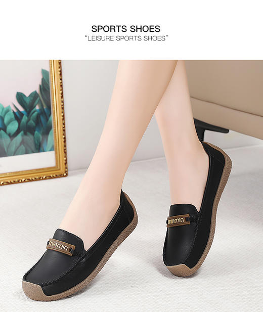 步印【柔软轻便】2cm平跟 复古豆豆鞋 02078 商品图5