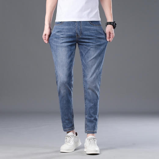 【含莱赛尔】圣得西男士长裤2025年春夏新款修身薄款休闲牛仔裤男2512915061 商品图1