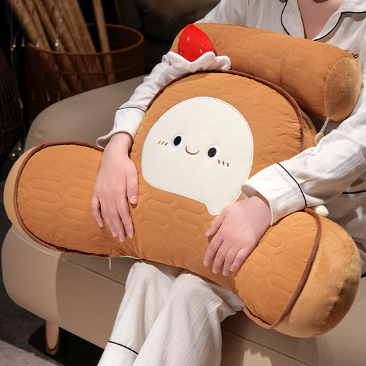 自然醒瑞士卷蛋糕乳胶拥抱式腰靠夏季榻榻米护腰枕头靠枕床上床头靠可拆洗QYL 商品图13