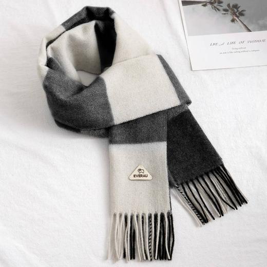 【澳洲品牌】EVERAU苏格兰格纹拼接设计羊毛围巾EA8001 商品图5