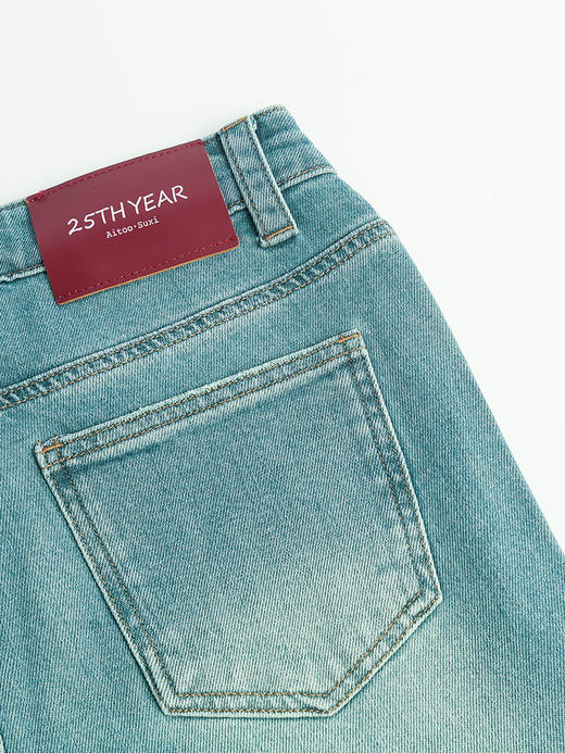 复古松弛感～浅蓝高腰喇叭牛仔裤 宽松阔腿 2025 新款女裤 商品图4