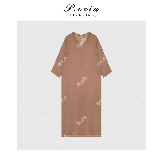 PanYiXiu/潘依绣【干枯玫瑰】100%苎麻轻奢中式连衣裙两件套W-63232 商品图1