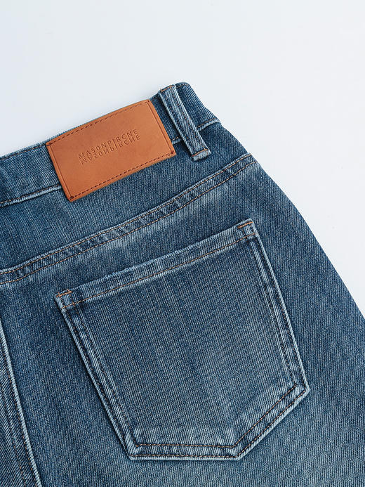 复古蓝微喇牛仔裤女 2025 新款高腰显瘦 不规则裤脚九分裤 商品图4