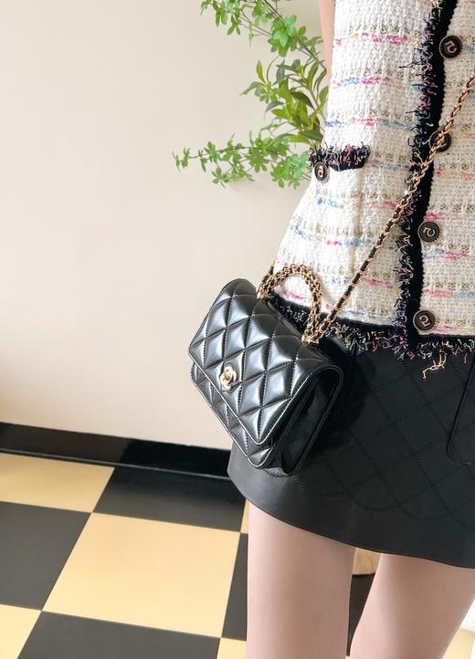 香奈儿 24B 秋冬 拧链手柄链条包 Woc 黑色（LZ） 商品图7