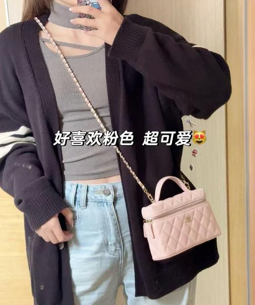 香奈儿LP盒子包 淡金扣荔枝皮（MM） 商品图7