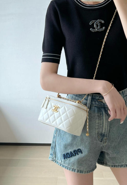 香奈儿 25S 春夏 双金珠化妆盒子白色 （LZ） 商品图12
