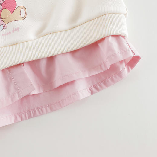 【时尚假两件】马克珍妮女童字母小熊连帽卫衣外套秋装新款551173 商品图4