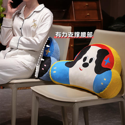 自然醒耳机系列印花腰靠办公室久坐护腰靠垫汽车靠背垫椅子靠枕QYL 商品图3