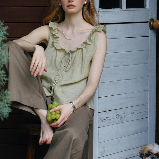 裁缝学苑AQ509木耳荷叶边领背心系带小衫纸样女装吊带上衣版型样板 商品图4