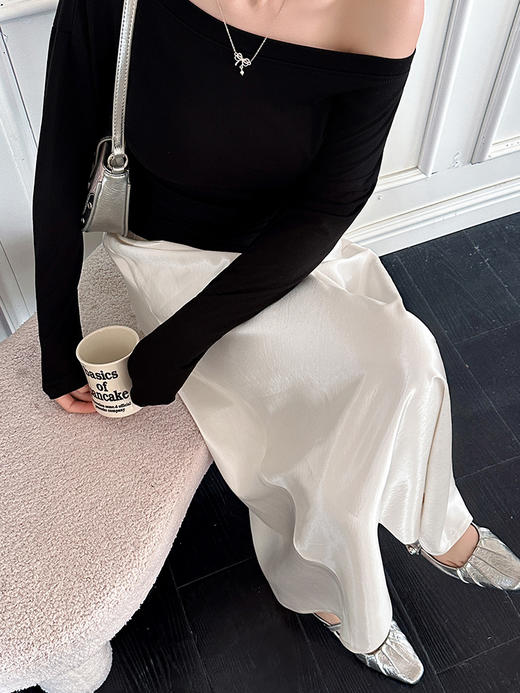 SIIJJEYY枝辑品牌夏季新款仿醋酸缎面流光半身裙 商品图9