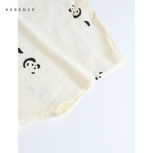 可人儿小众设计师新款泡泡绵女士睡衣夏季短袖可外出家居服三件套 商品图3