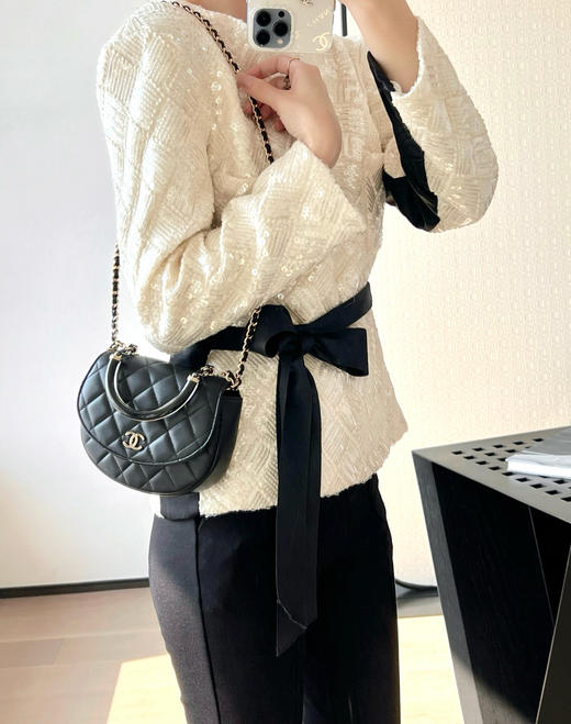 香奈儿 25C 品牌徽标翻盖开合 小羊皮 单肩斜挎手提包 （LZ） 商品图3