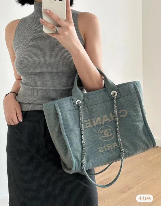 香奈儿  春夏水洗做旧牛仔沙滩包  单肩包  手提包 （LZ） 商品图8