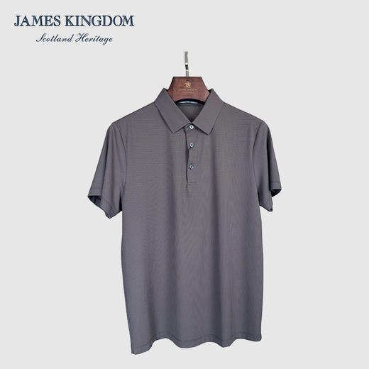 占姆士夏季短袖POLO衫男士商务休闲纯色T恤华夫格凉感半袖 商品图4