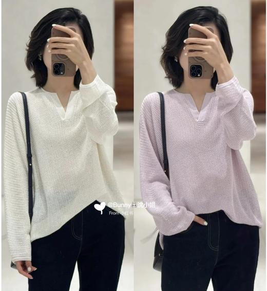 重磅推荐   he丝麻镂空罩衫长袖针织衫  夏日必备 丝麻针织衫 商品图0