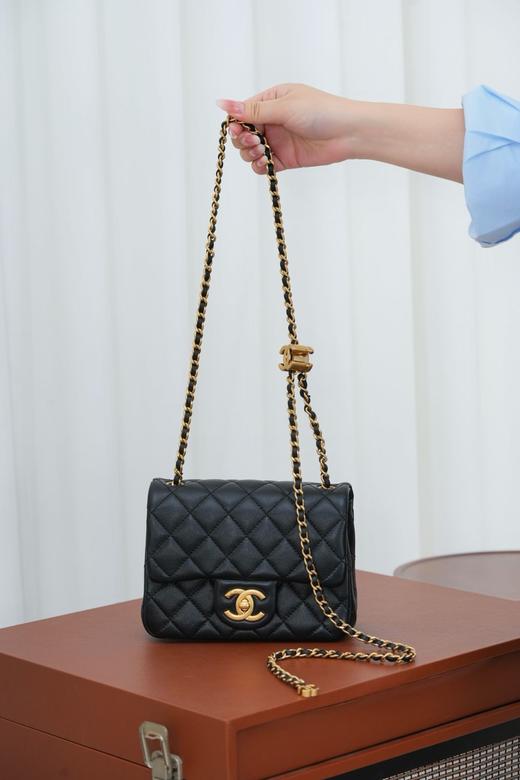 香奈儿 25B 双链条方胖子 黑色小号（MM） 商品图5