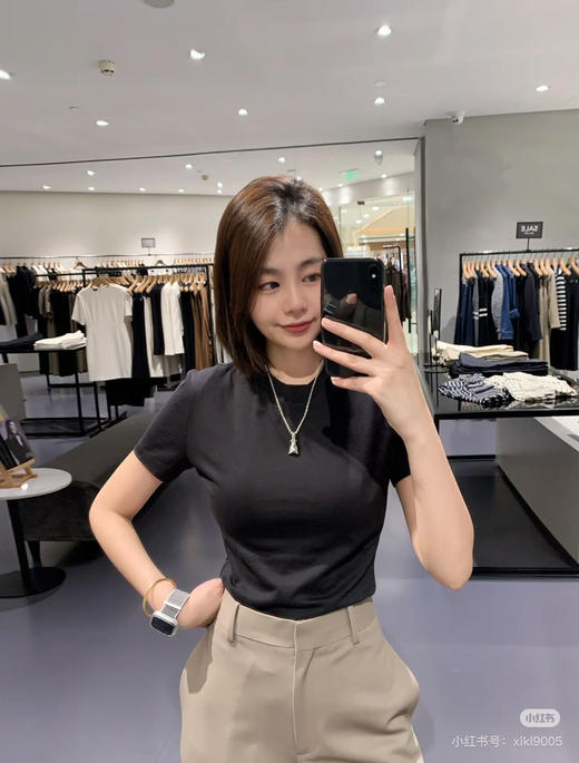 【断码捡漏清仓】Theory修身版 短款 经典 匹马棉短袖 圆领T恤 商品图11