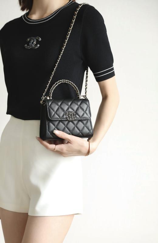 香奈儿 25s春夏 交叉手柄竖款Kelly收纳斜跨包（MM） 商品图8