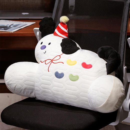 自然醒翘耳快乐小狗乳胶拥抱式腰靠夏季办公室久坐神器护腰靠背垫椅子靠枕孕妇抱枕QYL 商品图9