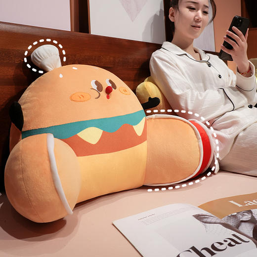自然醒美食派对趣味拥抱式腰靠办公室久坐护腰靠垫汽车靠背垫椅子靠枕QYL 商品图1