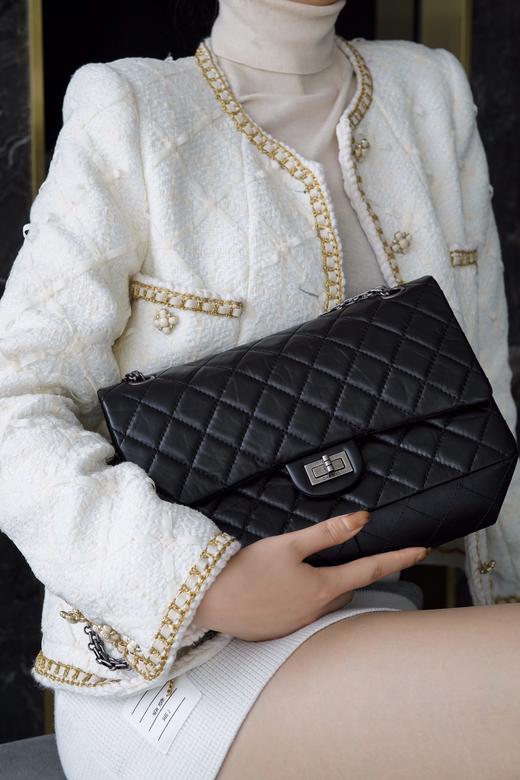 香奈儿- 复刻2.55mini 正品皮 黑银（LZ） 商品图1