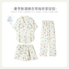 可人儿小众设计师新款女士睡衣夏季短袖可外出家居服三件套 商品缩略图0