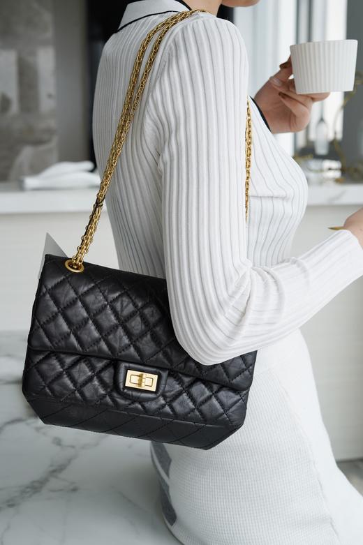 香奈儿-复刻2.55正品皮 黑金 意大利【Montebello】原厂胎牛皮（LZ） 商品图6