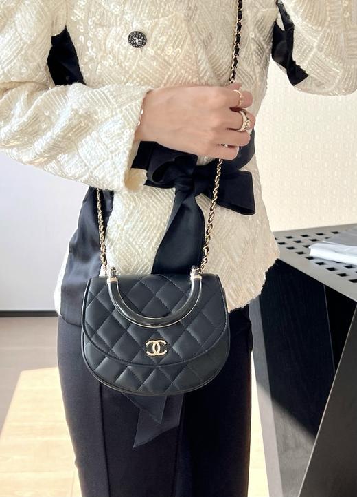 香奈儿 25C 品牌徽标翻盖开合 小羊皮 单肩斜挎手提包 （LZ） 商品图5