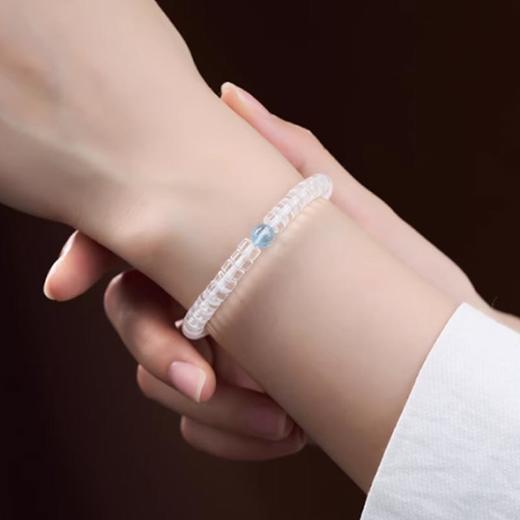 远澈海蓝宝转运珠白水晶直切手串7mm 商品图2