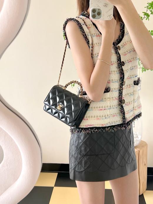 香奈儿 24B 秋冬 拧链手柄链条包 Woc 黑色（LZ） 商品图1