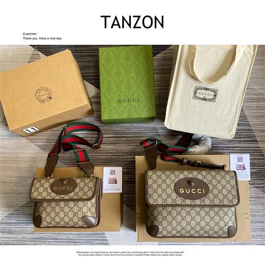 古驰-虎头胸包 经典的pvc料搭配棕色牛皮+复古风格GG邮差包（LZ） 商品图1