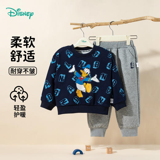 迪士尼宝宝卫衣套装2025新款儿童长袖上衣长裤春秋季男宝宝两件套ZD3ET035 商品图6