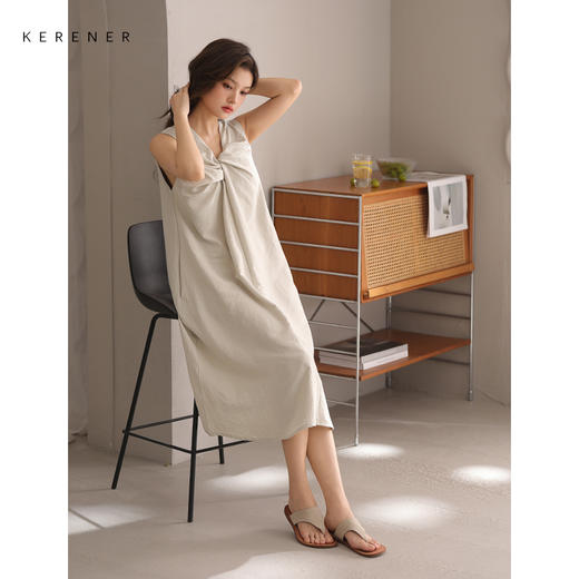 可人儿小众设计师新款泡泡绵女士睡衣夏季少女睡裙可外穿家居服 商品图3