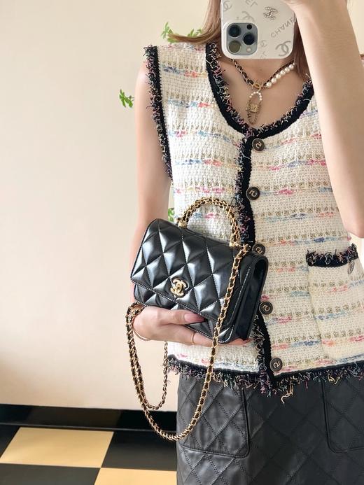 香奈儿 24B 秋冬 拧链手柄链条包 Woc 黑色（LZ） 商品图8