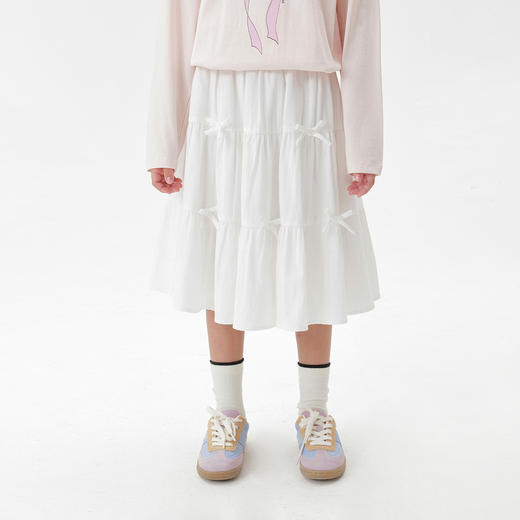 马克珍妮女童立体蝴蝶结半身裙儿童裙子短裙2025年秋装新款551665 商品图1