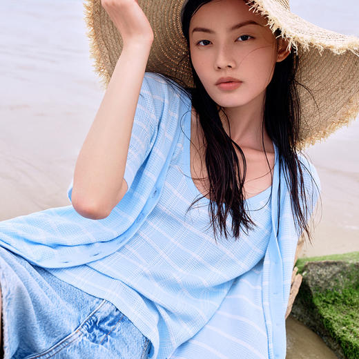东黎 • 温柔的海风 海岛棉女士圆领背心 5269 商品图0