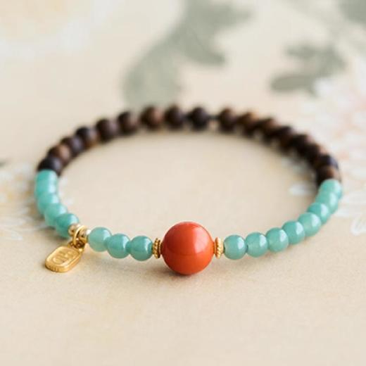 【福禄】天然文莱沉香南红手链5mm 商品图1