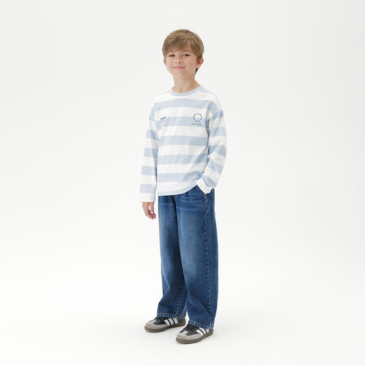 马克珍妮男女童休闲百搭直筒牛仔裤儿童裤子2025年秋装新款551278 商品图2