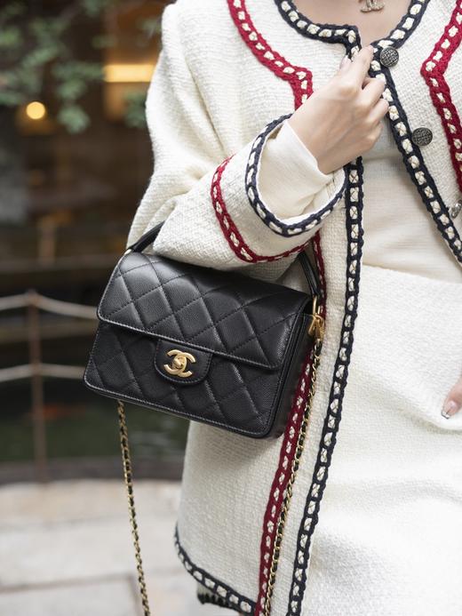 香奈儿 24K CF手柄口盖包 黑色  小号（LZ） 商品图11