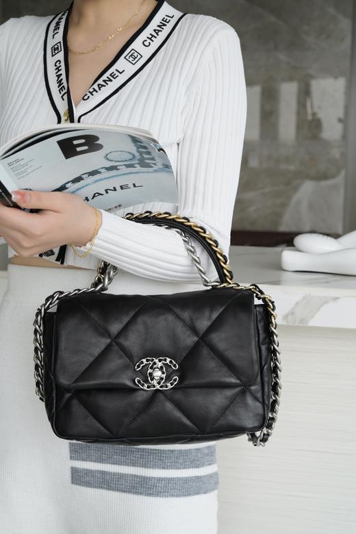 香奈儿 19Bag 系列翻盖双链条 羊皮 单肩斜挎包 （大中小号）（LZ） 商品图12