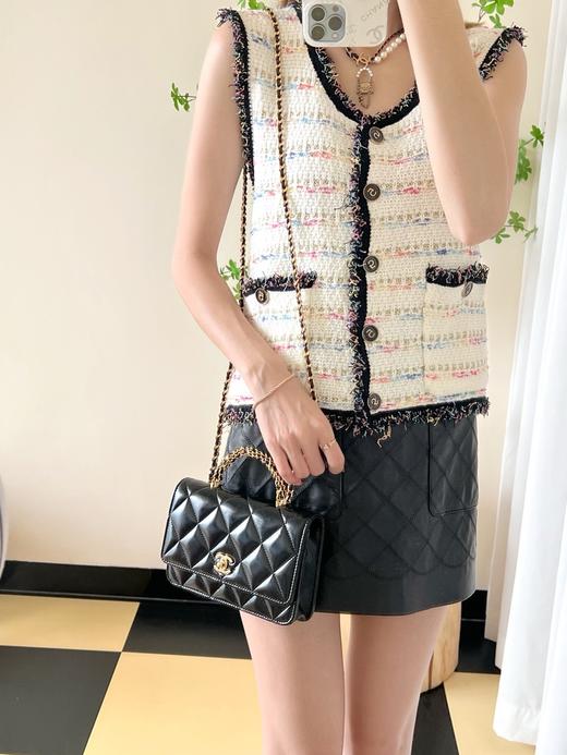 香奈儿 24B 秋冬 拧链手柄链条包 Woc 黑色（LZ） 商品图5