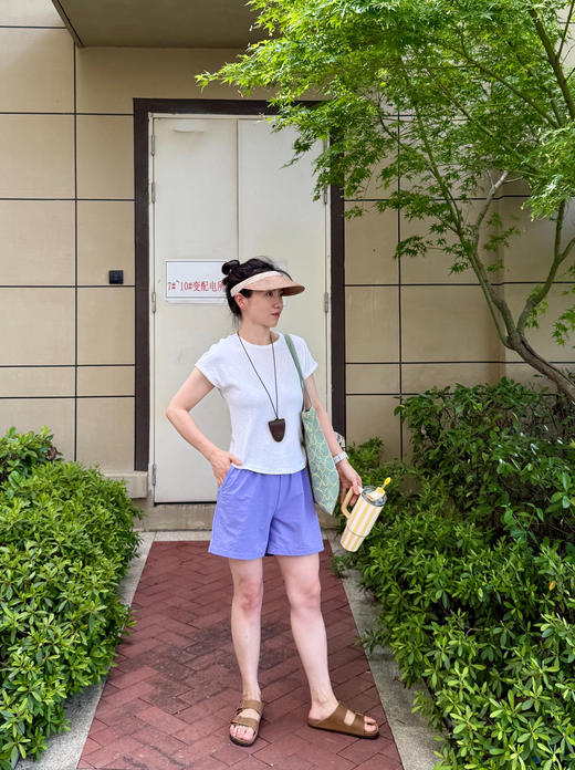 松弛夏日｜速干-松紧腰显瘦显腿直短裤 商品图14