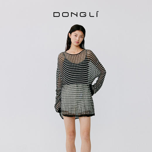 东黎 • 温柔的海风 桑蚕丝山羊绒女士春夏圆领套衫 5338 商品图4