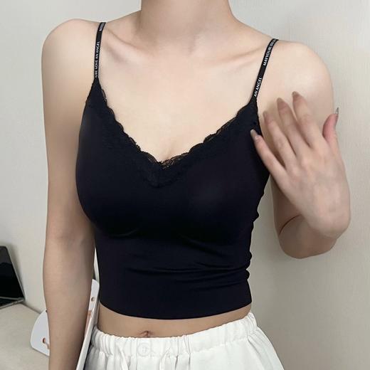 隐形不透！粉底液无痕内衣带胸垫吊带蕾丝美背心内搭外穿显瘦内衣 商品图1