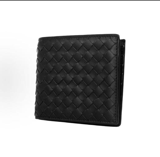 Bottega Veneta葆蝶家 编织对折 小牛皮 钱包 男款 黑色全（LZ*MM） 商品图3