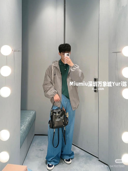 721-8 渠道圆正 miu格子连帽拉链衫 我穿40宽松 商品图8